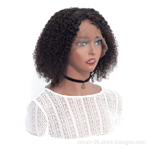 ISEE HAIR 150% Density Lace Front Brazilian Curly Human Hair Short Bob Wigs Pre Plucked With Baby Hair